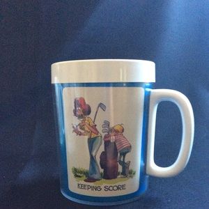 Vintage Humorous Thermo-Serv Mug whimsical Golfing